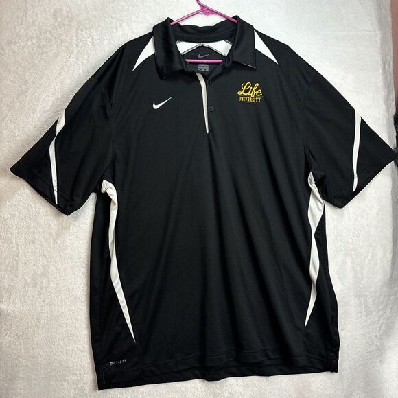 Nike Life University Dri-Fit Black Polo Shirt XXL - Picture 1 of 9